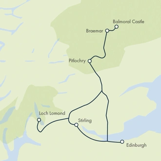 tourhub | Exodus Adventure Travels | Classic Scotland: Edinburgh to the Highlands | Tour Map