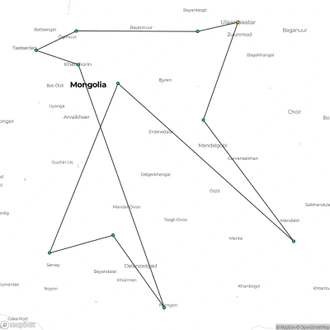 tourhub | Tweet World Travel | Naadam Festival And Grand Tour Mongolia Route | Tour Map