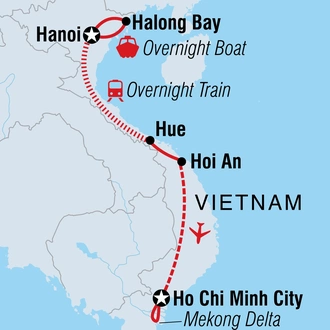 tourhub | Intrepid Travel | Vietnam Express Southbound | Tour Map