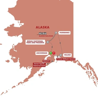 tourhub | Trafalgar | Majestic Alaska | Tour Map