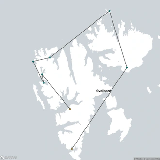 tourhub | HX Hurtigruten Expeditions | Circumnavigating Svalbard - The Ultimate Expedition | Tour Map