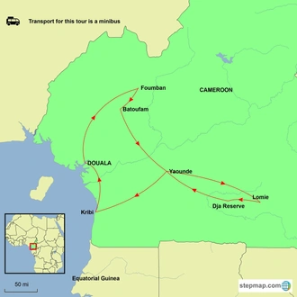 tourhub | Undiscovered Destinations | Kingdoms of Cameroon | Tour Map