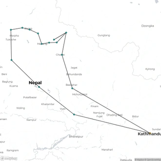 tourhub | Encounters Travel | Annapurna Circuit & Nar Phu Valley Trek | Tour Map