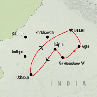 tourhub | On The Go Tours | Legends of the Rajputs - 11 days | Tour Map