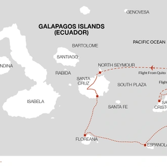 tourhub | Explore! | Galapagos Express - Central, South & East Islands aboard the Archipel I | Tour Map