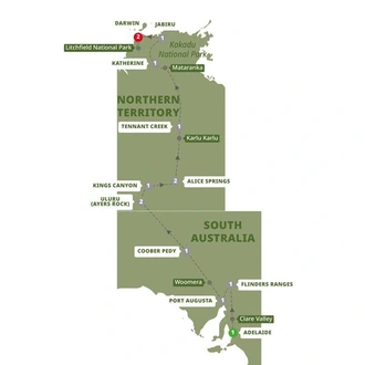 tourhub | Trafalgar | Outback Adventure | Tour Map