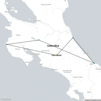 tourhub | Destination Services Costa Rica | From the Atlantic to the Pacific, Self-Drive | Tour Map