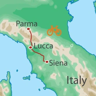 tourhub | UTracks | Cycle the Via Francigena - Parma to Siena | Tour Map