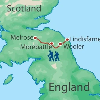 tourhub | Walkers' Britain | St Cuthbert's Way - 8 Days | Tour Map