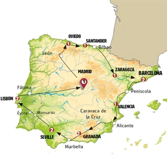 tourhub | Europamundo | Iberian Holidays | Tour Map