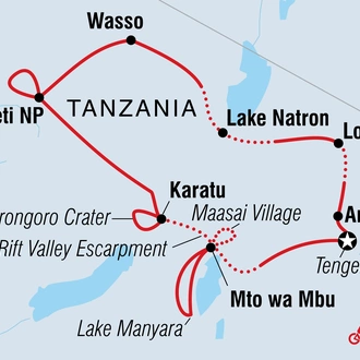 tourhub | Intrepid Travel | Cycle Tanzania | Tour Map