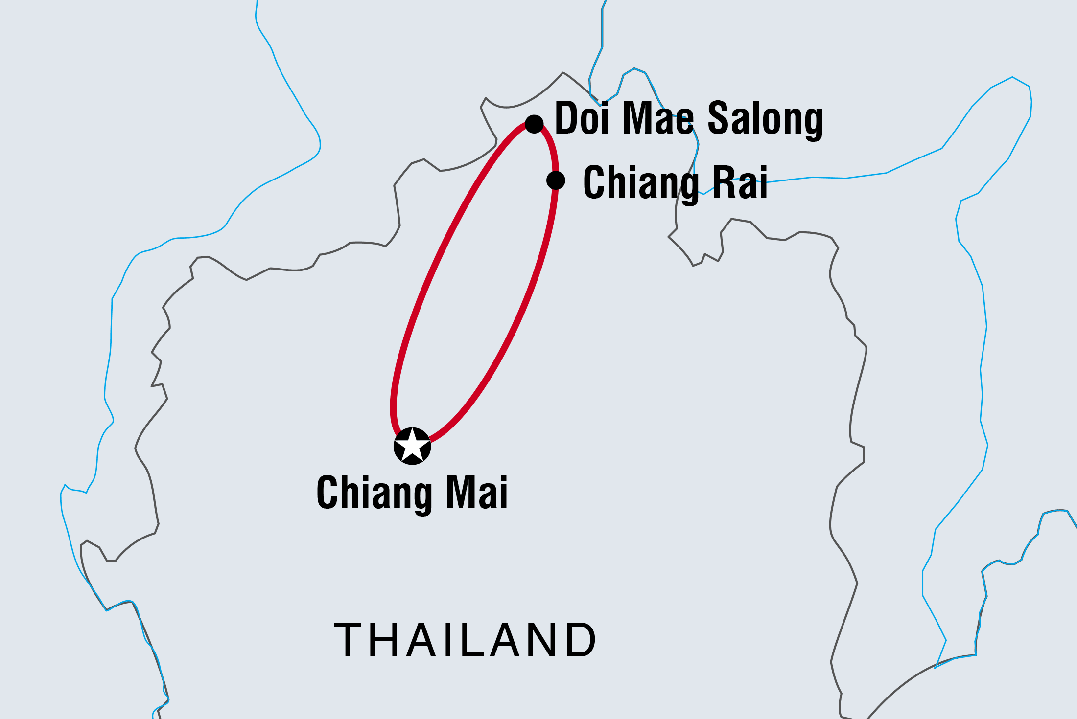 tourhub | Intrepid Travel | Chiang Mai & Golden Triangle | Tour Map