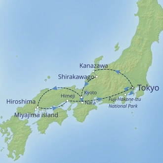 tourhub | Cox & Kings | Japan's Cultural Treasures | Tour Map