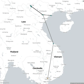 tourhub | Realistic Asia | Vietnam's Every Aspect in 12 days | Tour Map