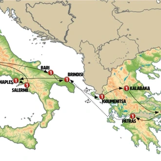 tourhub | Europamundo | Greece and Heart of Italy with Meteoras | Tour Map