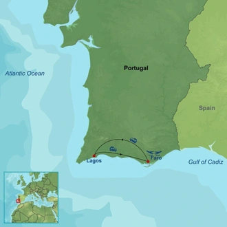 tourhub | Indus Travels | Portugal Beach Escape | Tour Map