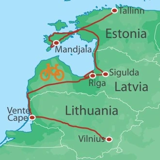 tourhub | UTracks | Lithuania to Estonia Cycle | Tour Map