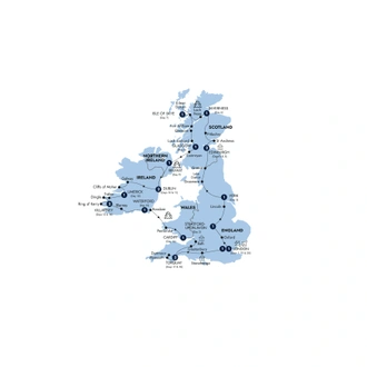 tourhub | Insight Vacations | Romantic Britain & Ireland - Classic Group | Tour Map