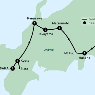 tourhub | APT | Timeless Japan | Tour Map
