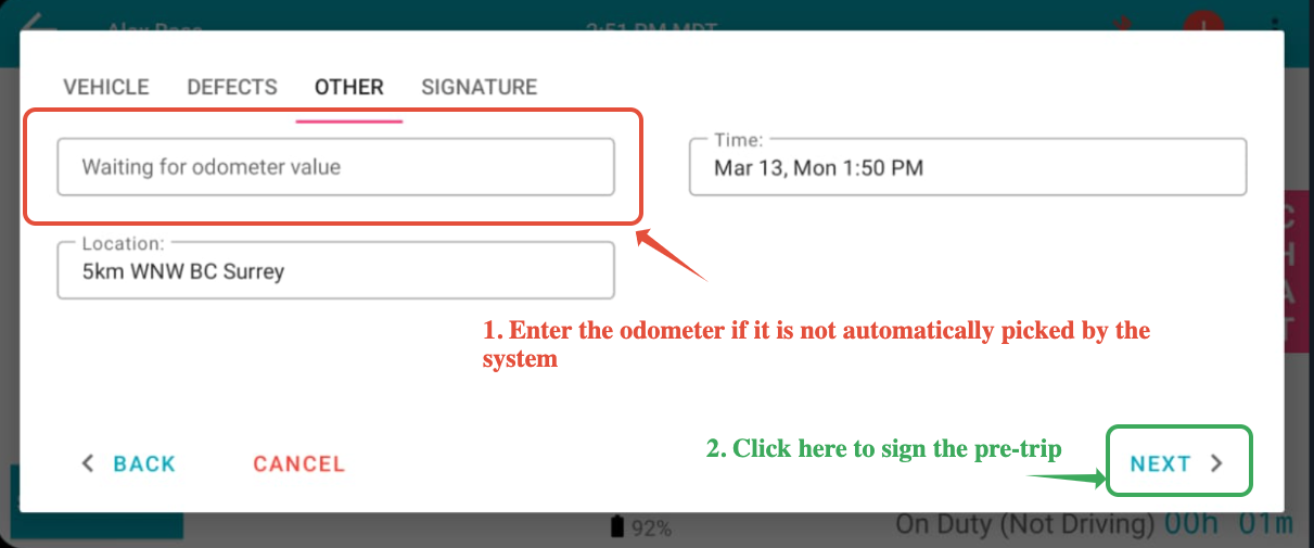 Driver Page - Navigating through the Switchboard Driver Application