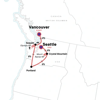 tourhub | G Adventures | Best of the Pacific Northwest | Tour Map