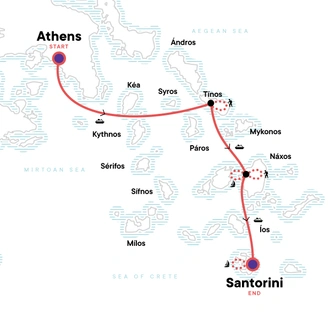 tourhub | G Adventures | Greece: Walking in the Greek Islands | Tour Map