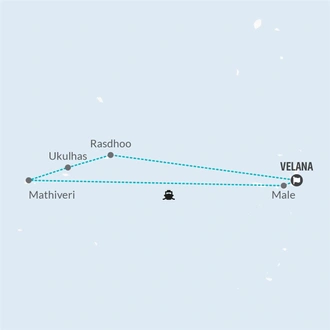 tourhub | Bamba Travel | Maldives Private Relaxed Island Hopping 8D/7N | Tour Map