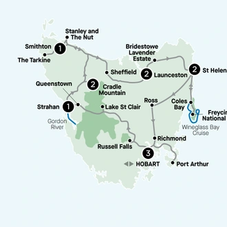 tourhub | APT | Tasmania Complete | Tour Map