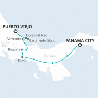 tourhub | Bamba Travel | Panama North to South Adventure 6D/7N | Tour Map