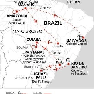 tourhub | Explore! | Pure Brazil | Tour Map