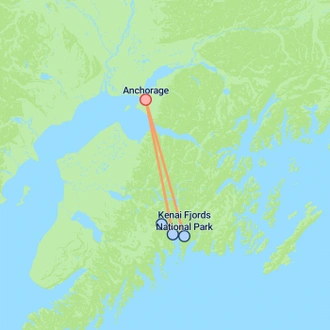 tourhub | On The Go Tours | Alaska Kenai Camping - 4 days | Tour Map