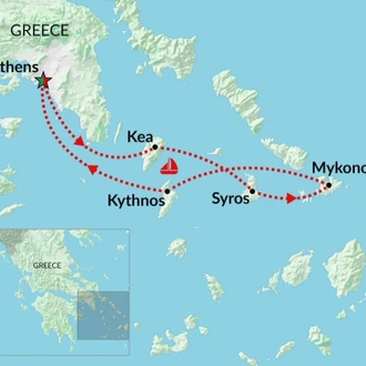 tourhub | Encounters Travel | Mykonos Party at Sea | Tour Map