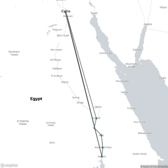 tourhub | Sun Pyramids Tours | Egypt Pyramids and Nile Cruise | Tour Map