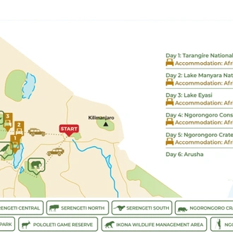 tourhub | Beach and Safari Holidays | Eastern Great Rift Valley | Tour Map