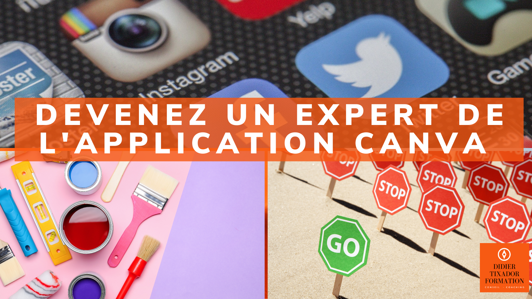 Représentation de la formation : Devenez un expert  canva  (Classe virtuelle)