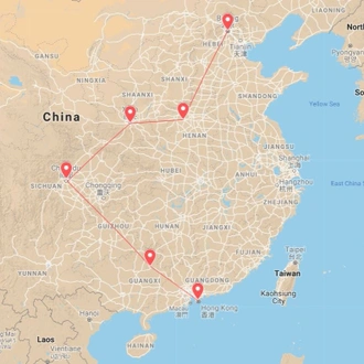 tourhub | The Dragon Trip | 17-day Hong Kong to Beijing Tour | Tour Map