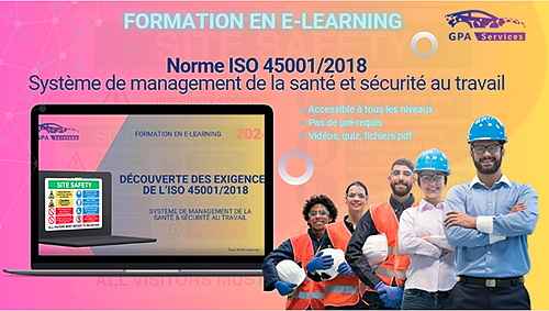 Représentation de la formation : E-LEARNING ISO 45001/2018