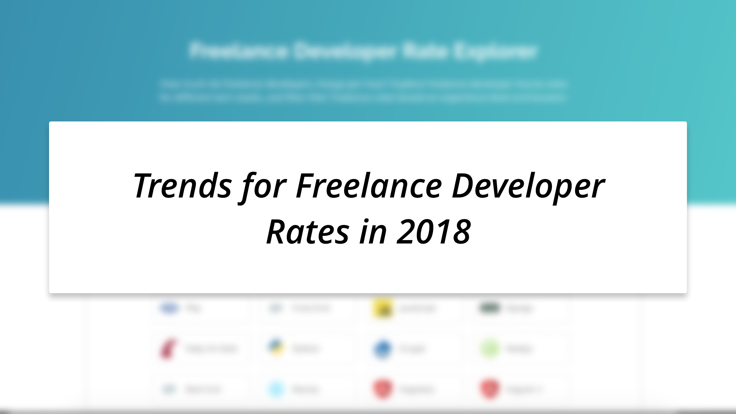 Freelance Developer Rate Trends of 2018