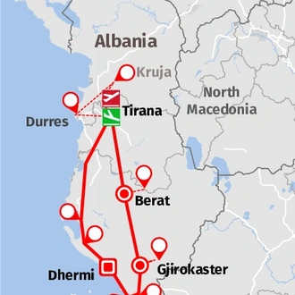 tourhub | Good Albania | Albania: Local Food & UNESCO Heritage - 6 Days | Tour Map