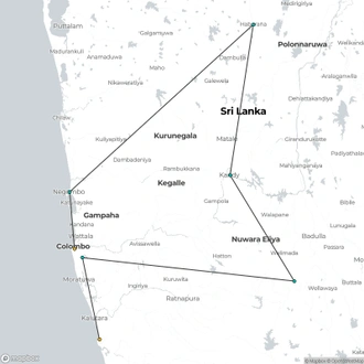 tourhub | Aitken Spence Travels | Sri Lanka, Paradise Island, Spanish-speaking guide | Tour Map