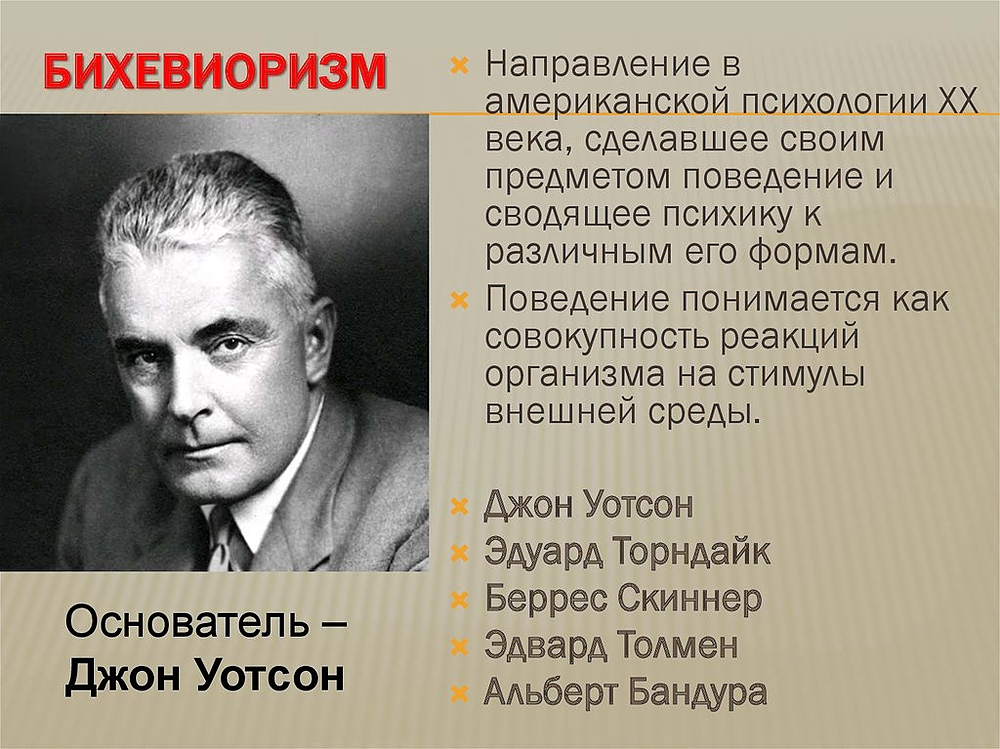 По какой схеме бихевиоризм представляет поведение человека