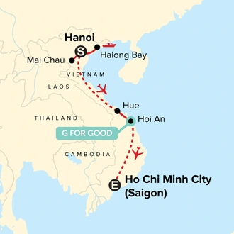 tourhub | G Adventures | Journeys: Explore Vietnam | Tour Map