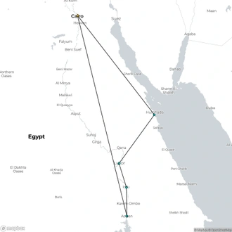 tourhub | Fez Travel | 2024 - Egyptian Explorer Tour | Tour Map