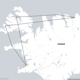 tourhub | Aurora Expeditions | Iceland's Westfjords & North Coast | Tour Map