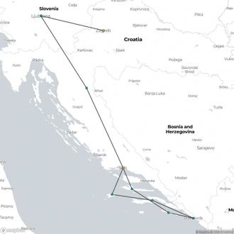 tourhub | Today Voyages | Discover Croatia & Slovenia by Land and Sea (Multi country) | Tour Map