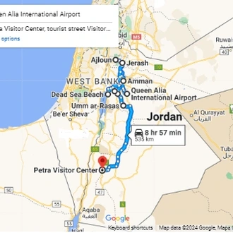 tourhub | Yota Travel and Tourism | Fantasy of Jordan - 08 Days | Tour Map