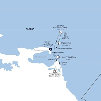 tourhub | Insight Vacations | Jewels of Alaska - Classic Group | Tour Map