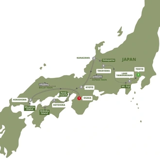 tourhub | Trafalgar | Splendors of Japan with Hiroshima | Tour Map