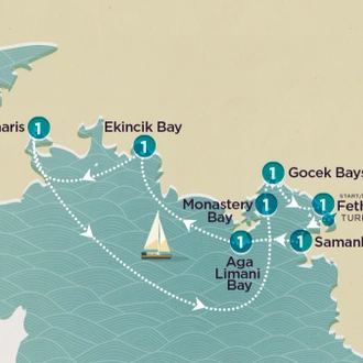tourhub | Topdeck | Sail & Swim: Turkey 2025 | Tour Map