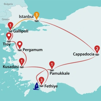 tourhub | Travel Talk Tours | All About Turkey | Tour Map